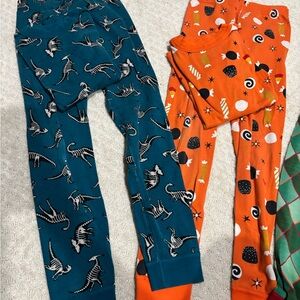 Hanna Andersson Kids Pajama Sets - Teal Dinosaur and Orange Candy Print